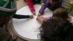 The Spinny Whoa-a-trope (as in Zoetrope but more “whooaaa!”) Is a rotating drawing board. Along with specific exercises, it was devised to open up possibilities for team work and a less restrained approach to drawing as well as building...