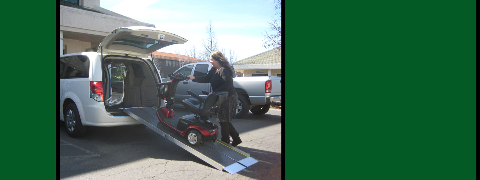 Photo of woman loading up scooter into a van.