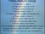 Golden rules for living.