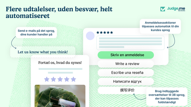 Indsaml og vis anmeldelser automatisk på kundernes sprog