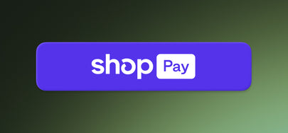 Shop Pay button on a green gradient background