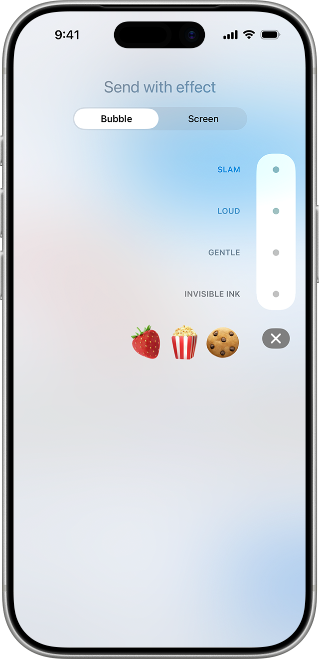 In Messages, you can send messages with full-screen effects like Invisible Ink.