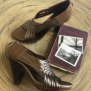 Franco Sarto Bronze 'CYCLE' Woven heels 9.5