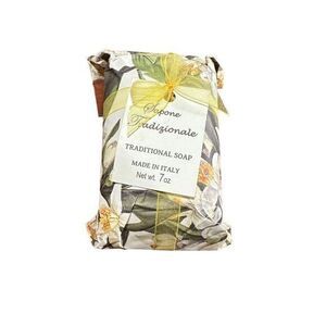 Sapone Tradizionale Fragrant Almond Bar Soap, 7 oz. Made In Italy Gift Packaging