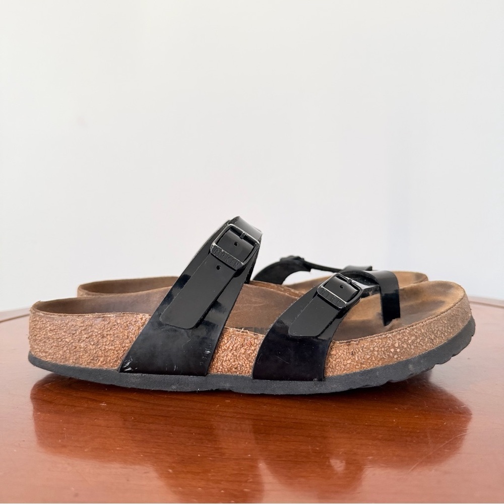 Birkenstock Mayari Black Patent Birko-Flor Sandals | EU 38