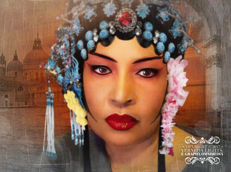 “Gullah Me: Current Events” | $940 | Self-portrait, digital photomontage, collage, and digital painting, 15.75 x 13.75 inches (framed) | #Techspressionist #Gullah art | © 2017 Verneda Lights.