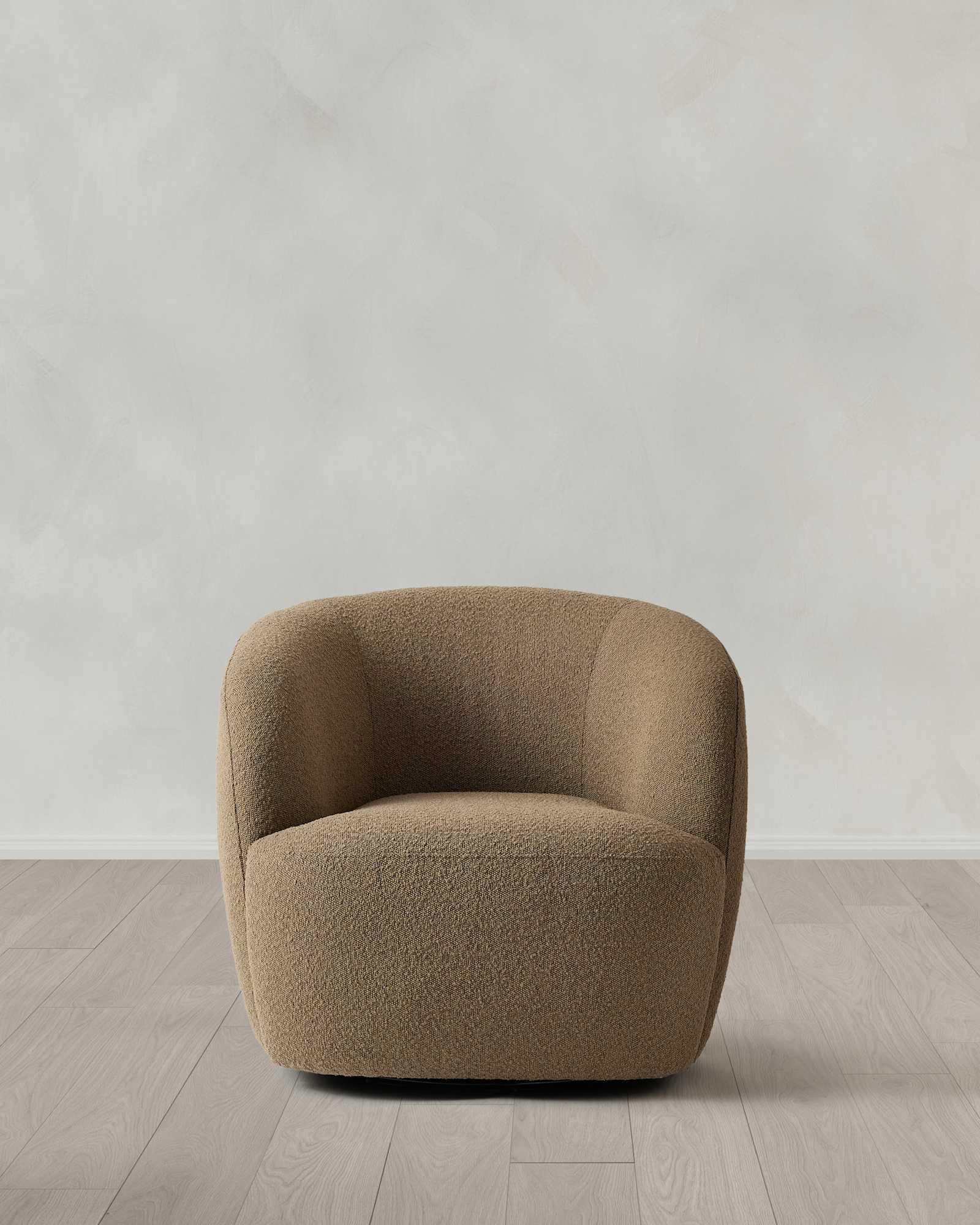 Mocha Fog Performance Boucle Swivel Chair