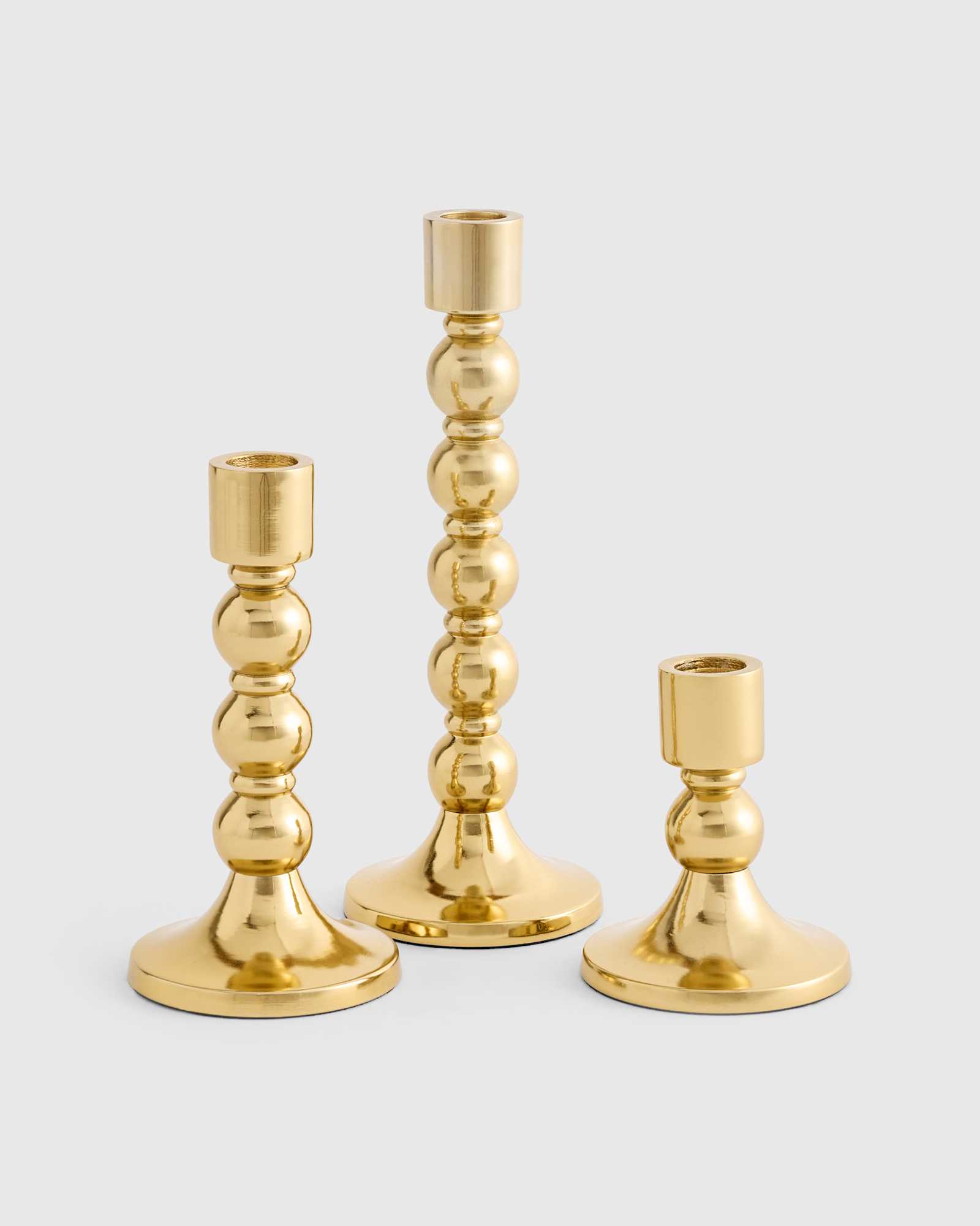 Brass Brass Candlestick Holders (Set of 3)