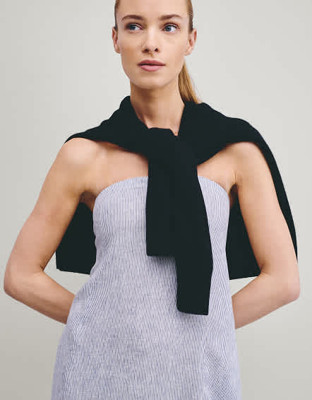 Black Mongolian Cashmere Oversized Crewneck Sweater