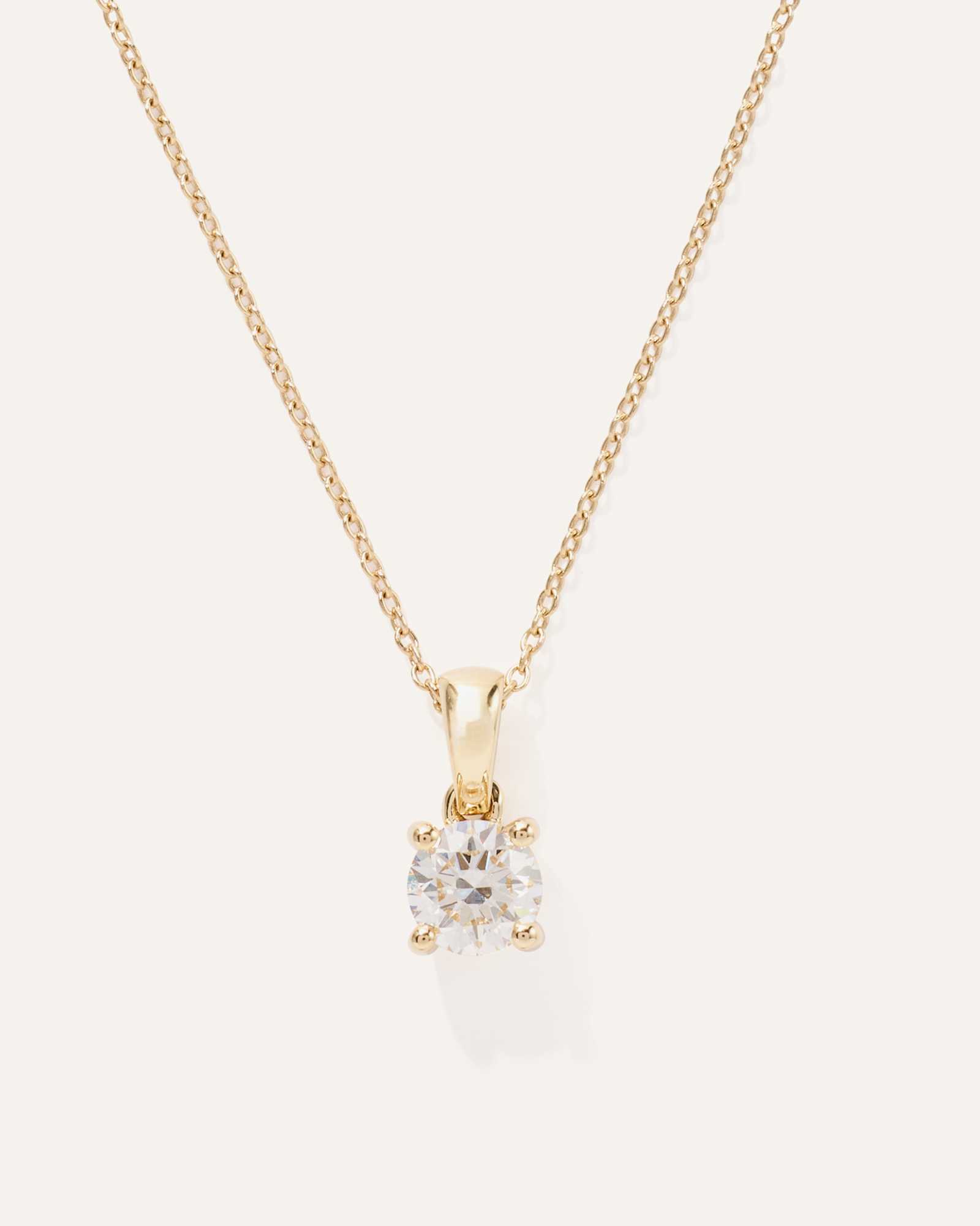Yellow Gold 14K Gold Lab Grown Diamond Solitaire Necklace
