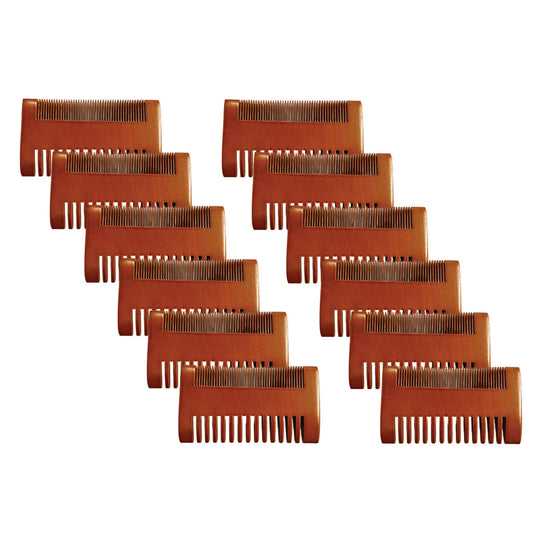 bulk wood comb, double sided, pack of 12