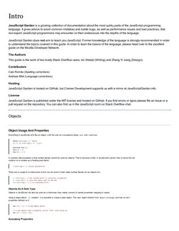 Intro
JavaScript Garden is a growing collection of documentation about the most quirky parts of the JavaScript programming
la