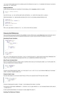 Closures And References
that is just a normal variable name, but it is commonly used for the reference to an outer this . In
