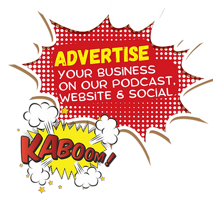 Red and yellow comic burst with text to purchase an ad