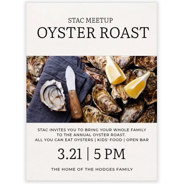 Oyster Roast Invitation