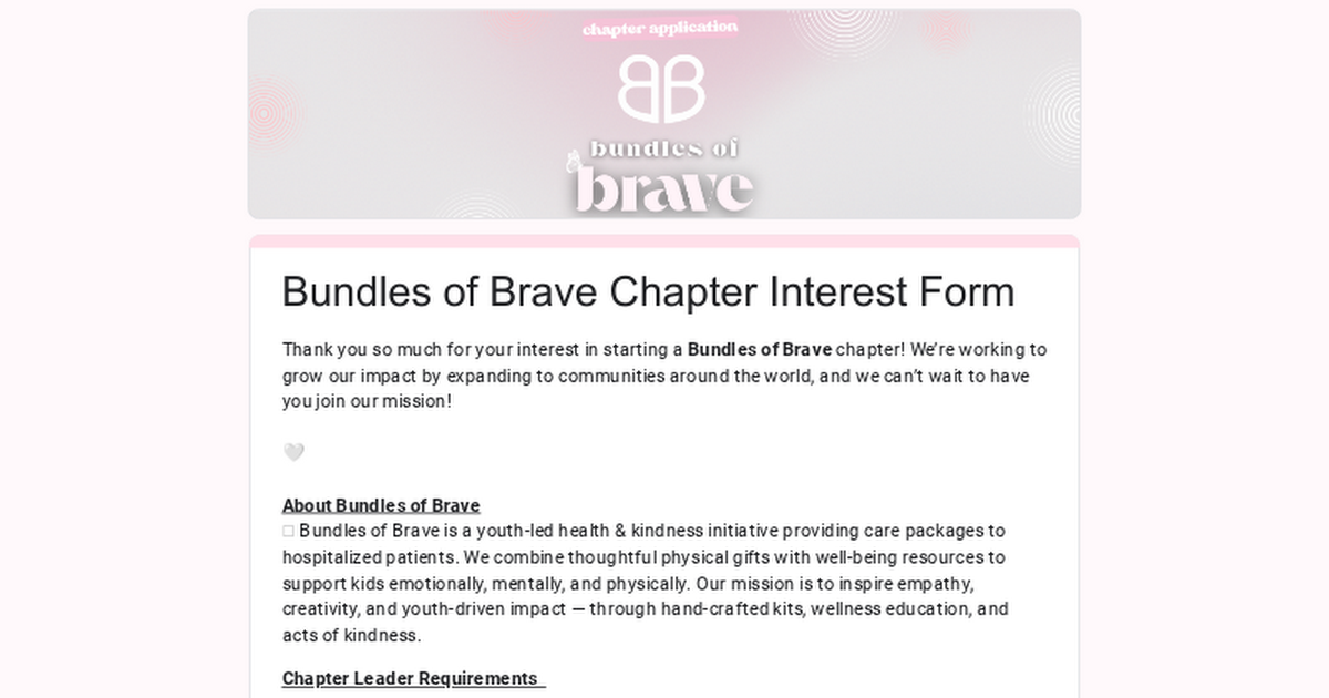 ⟡ Chapter Interest Form