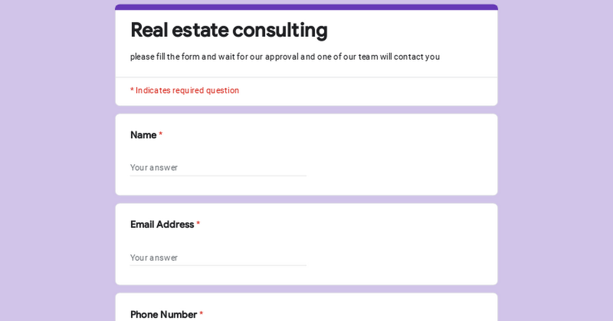 Real estate consulting