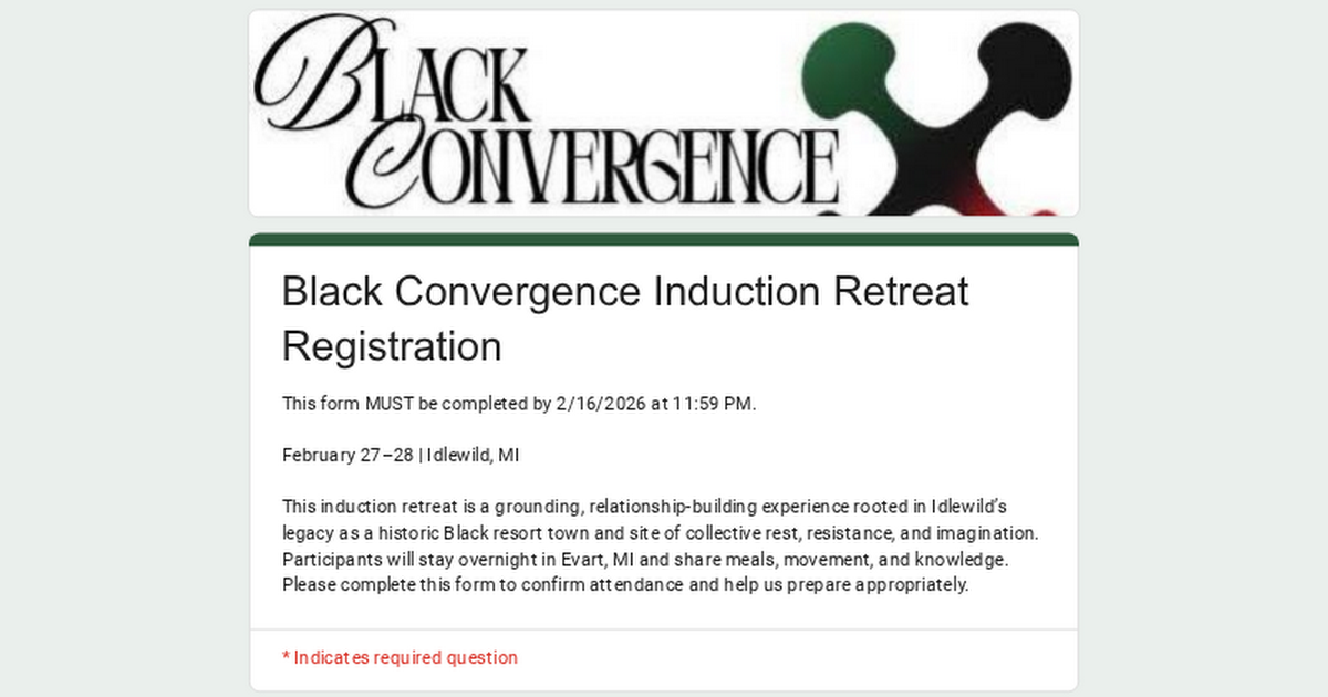 Black Convergence Induction Retreat Registration