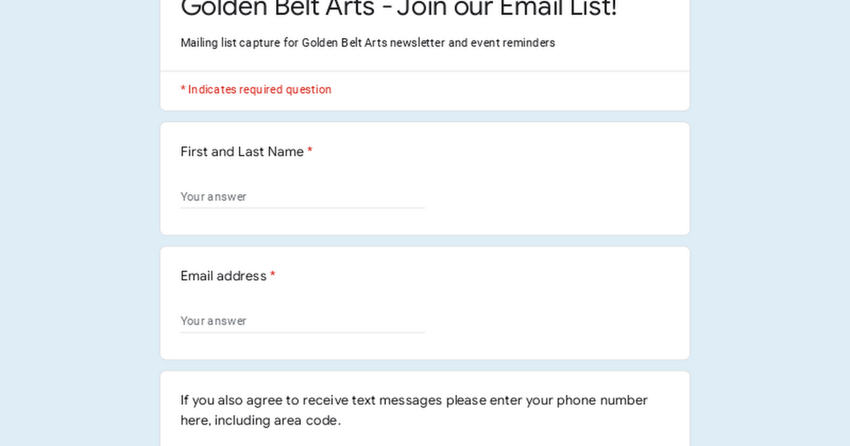 Join our Email List!