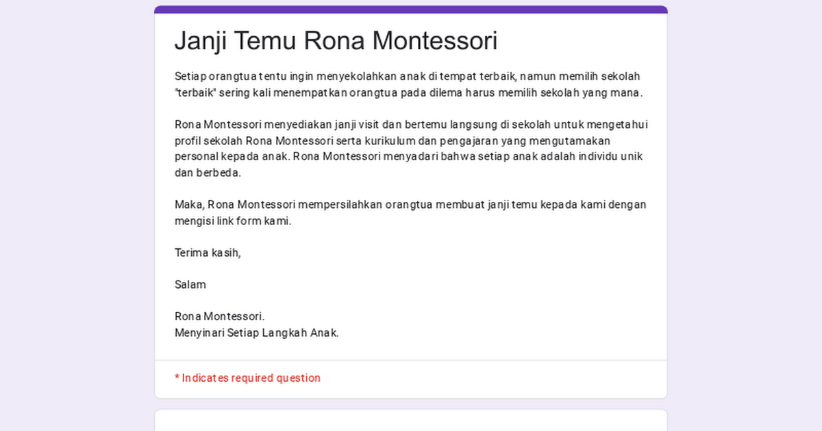 Janji Temu Konsultasi dan Trial Class 