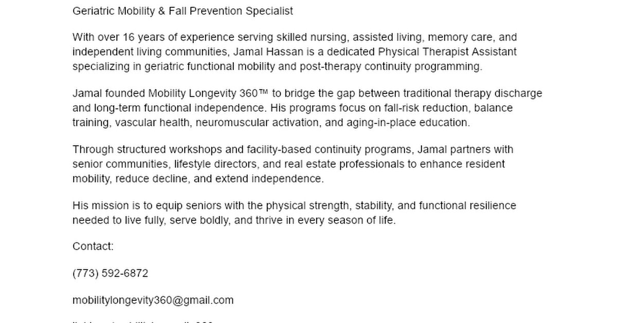 Meet Jamal Hassan, PTA