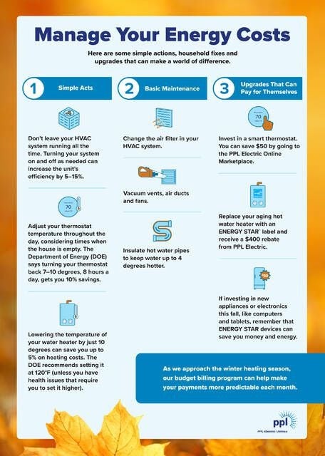 🍂 Fall Energy Savings Tips! 🌞  As the cozy fall season settles in, don't forget these easy energy-saving tricks to trim your electricity costs and stay warm. 💡 October is Energy Awareness Month, so let's get started:  1️⃣ Switch to LED bulbs for savings o