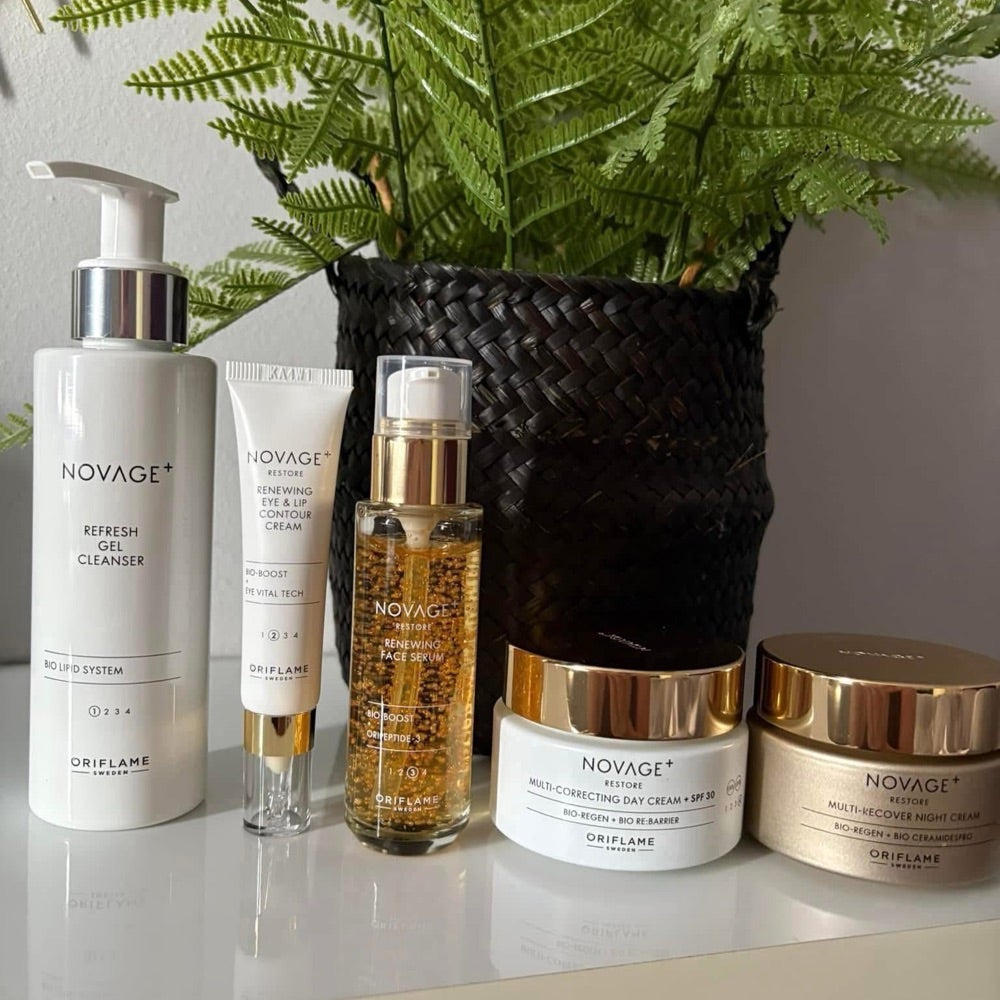 Get your novage+ restore skincare routine 