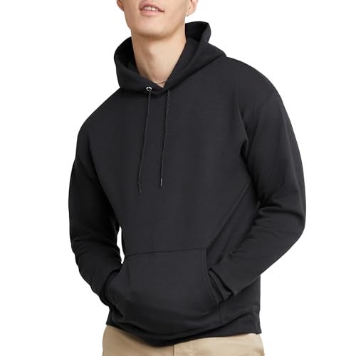(Product 1) Hanes Men's Pullover EcoSmart Hooded Sweatshirt, Black, Large