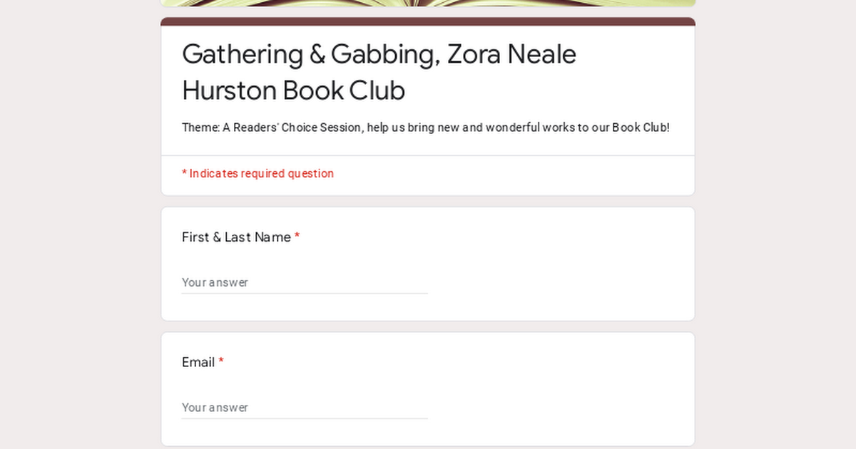 Gathering & Gabbing, Zora Neale Hurston Book Club