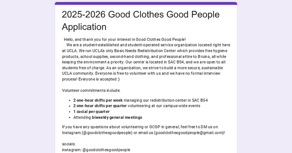 2025-2026 volunteer application