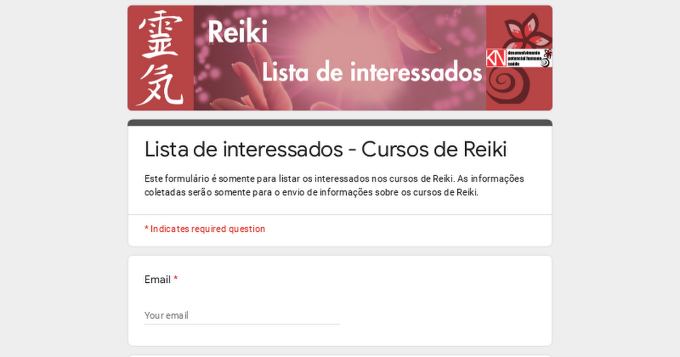 Lista de interessados - Cursos de Reiki