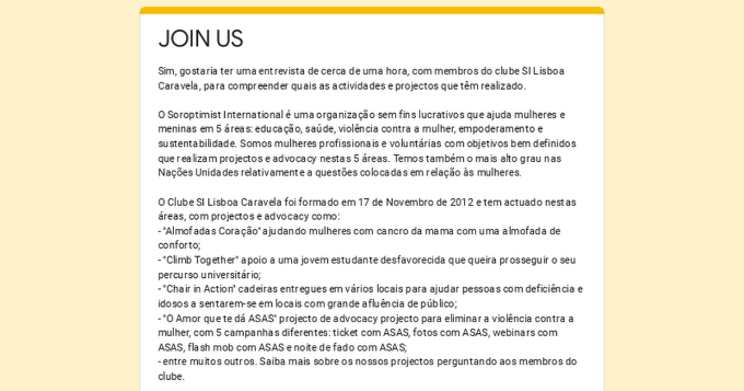 TORNA-TE SOROPTIMISTA