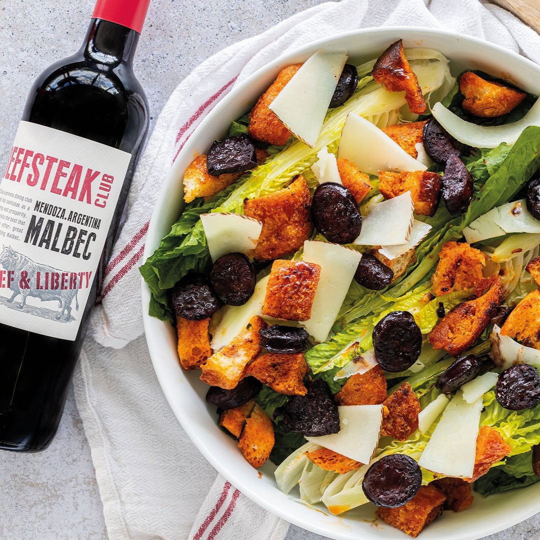 Chorizo Caesar Salad X Malbec