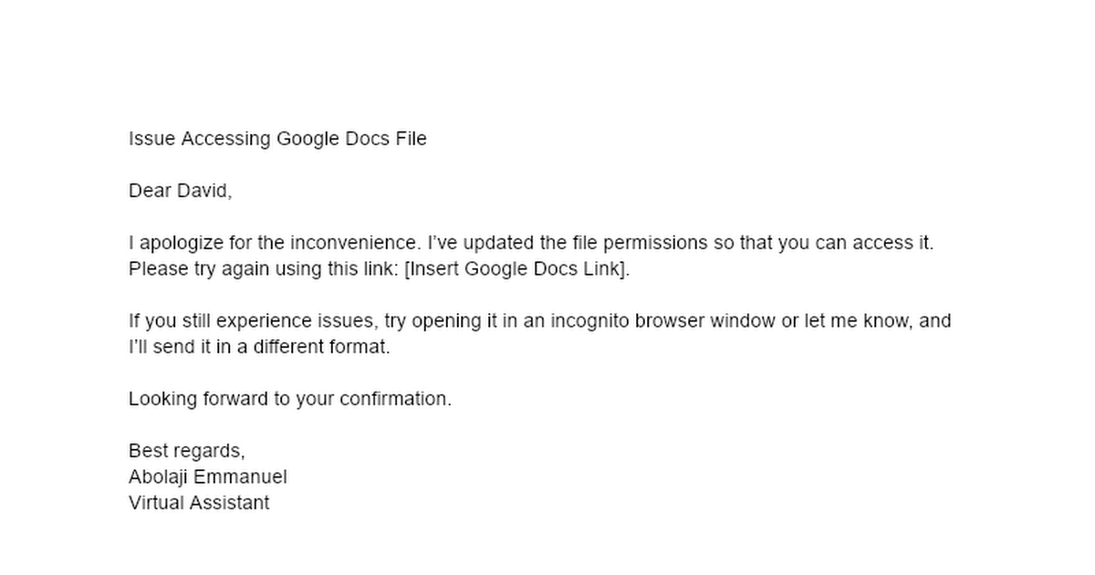 Issue Accessing Google Docs File