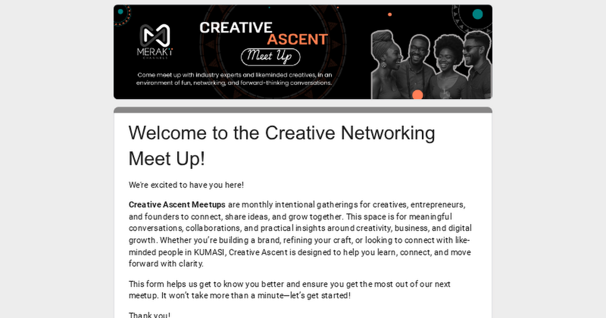 OUR MONTHLY CREATIVE MEETUPS