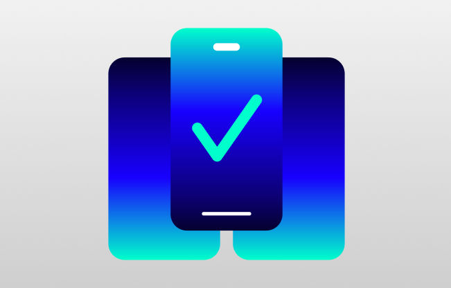 magnifying glass over a blue background